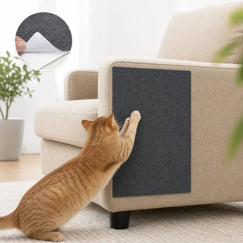 11.85In*39.3In，Cat Scratch Protector for Furniture – Protect Leather Couch from Claws, anti Scratch Tape for Sofa Arms Corners, Clear Sticky Scratch Deterrent Pad, Easy to Install Weird Stickers Iridescent Stained Glass Window Film