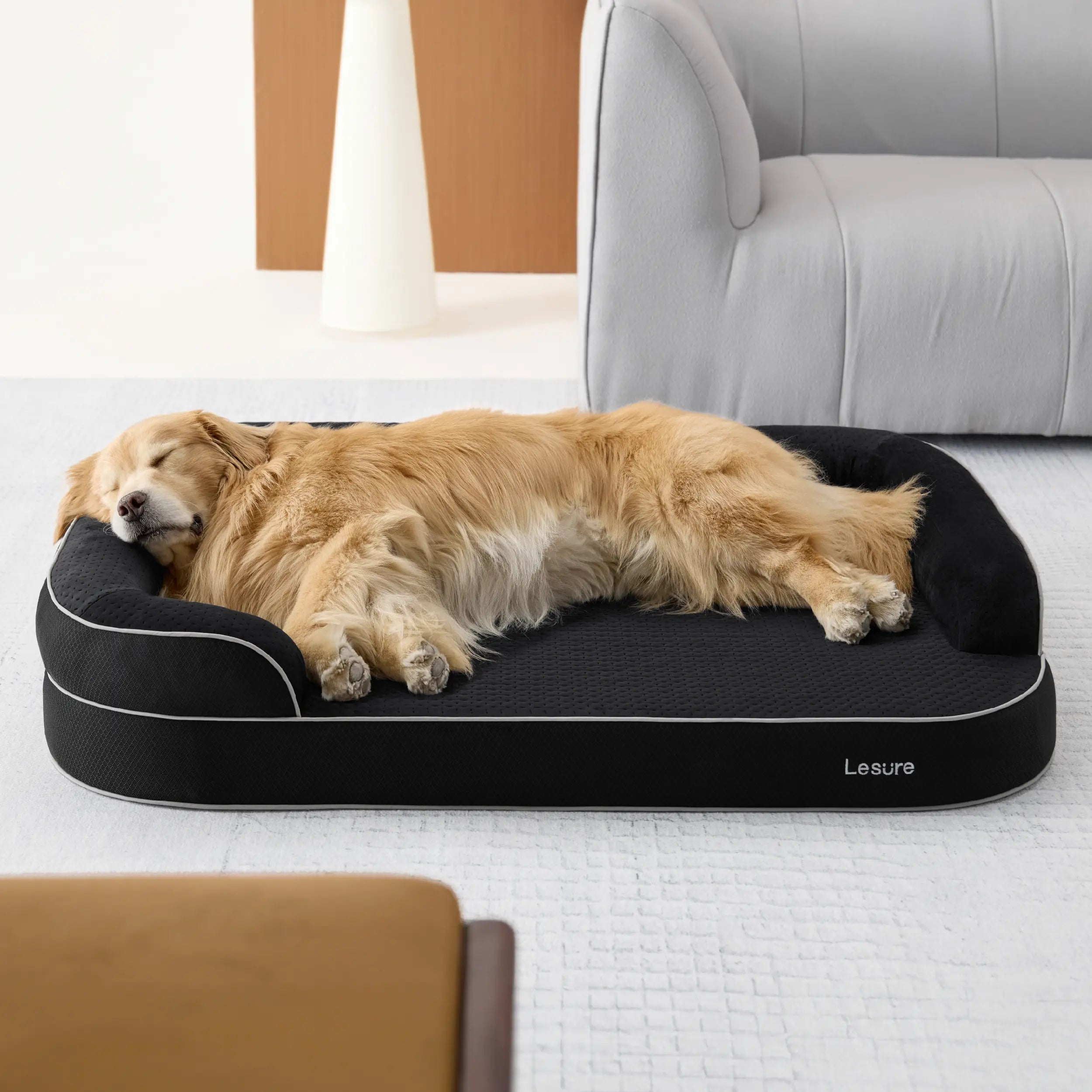 Lesure Realortho Dog Bed- Orthopedic Support Joint Protection for Large & Senior Dogs,Premium Memory Foam Orthopedic Bed for Senior Joint Support with Waterproof Washable Cover, Comfort Couch Sofa for Deep Sleep