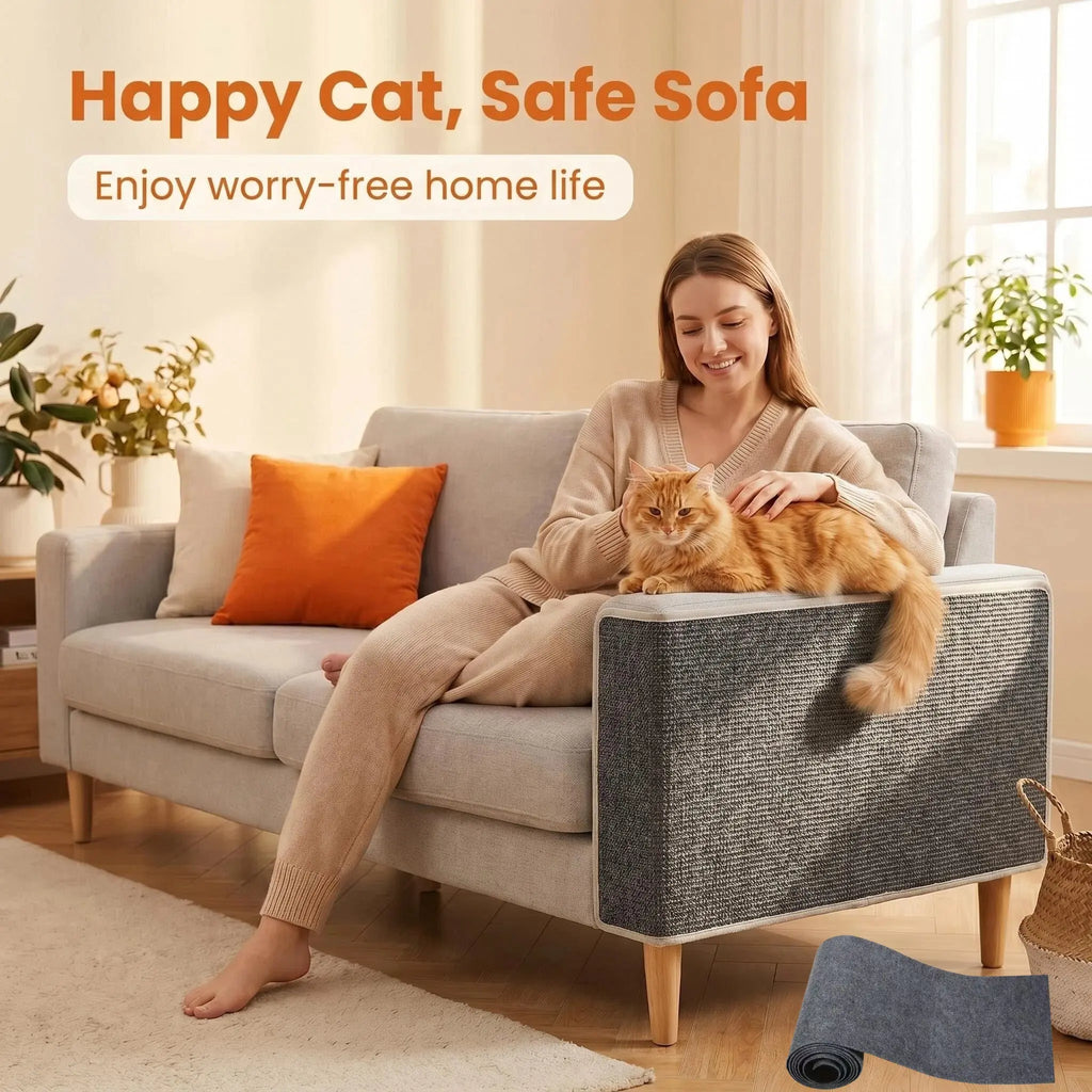 11.85In*39.3In，Cat Scratch Protector for Furniture – Protect Leather Couch from Claws, anti Scratch Tape for Sofa Arms Corners, Clear Sticky Scratch Deterrent Pad, Easy to Install Weird Stickers Iridescent Stained Glass Window Film