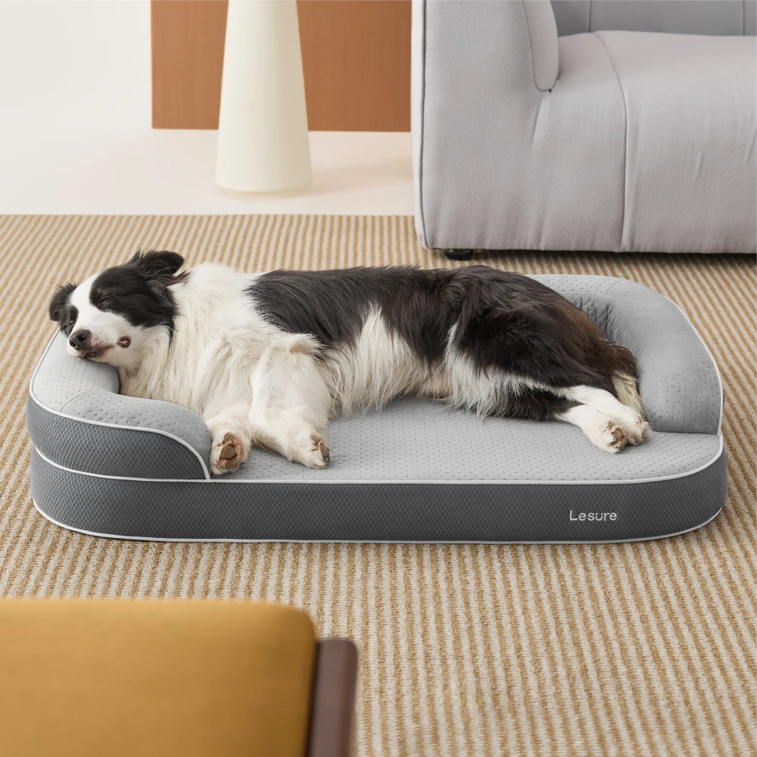 Lesure Realortho Dog Bed- Orthopedic Support Joint Protection for Large & Senior Dogs,Premium Memory Foam Orthopedic Bed for Senior Joint Support with Waterproof Washable Cover, Comfort Couch Sofa for Deep Sleep