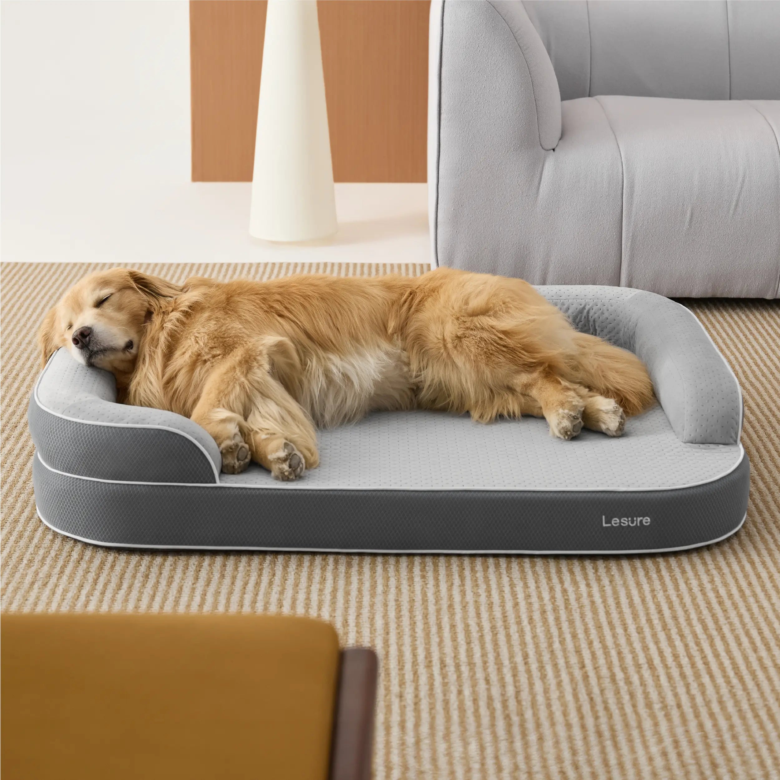 Lesure Realortho Dog Bed- Orthopedic Support Joint Protection for Large & Senior Dogs,Premium Memory Foam Orthopedic Bed for Senior Joint Support with Waterproof Washable Cover, Comfort Couch Sofa for Deep Sleep