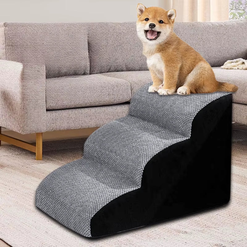 Pet 2/3 Step Dog Stair Cat Pet Ramp Ladder Washable Non Slip Removable Memory Foam Pet Products Ramp for Dog Pet Stairs for Dogs
