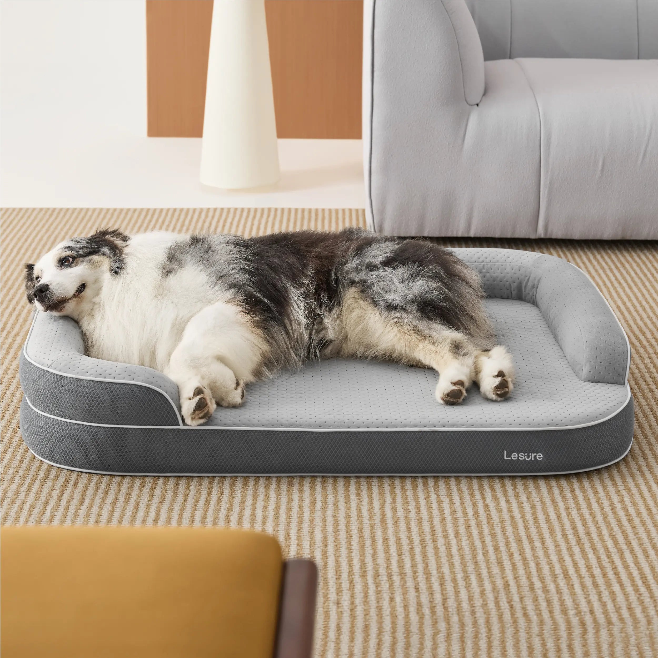 Lesure Realortho Dog Bed- Orthopedic Support Joint Protection for Large & Senior Dogs,Premium Memory Foam Orthopedic Bed for Senior Joint Support with Waterproof Washable Cover, Comfort Couch Sofa for Deep Sleep