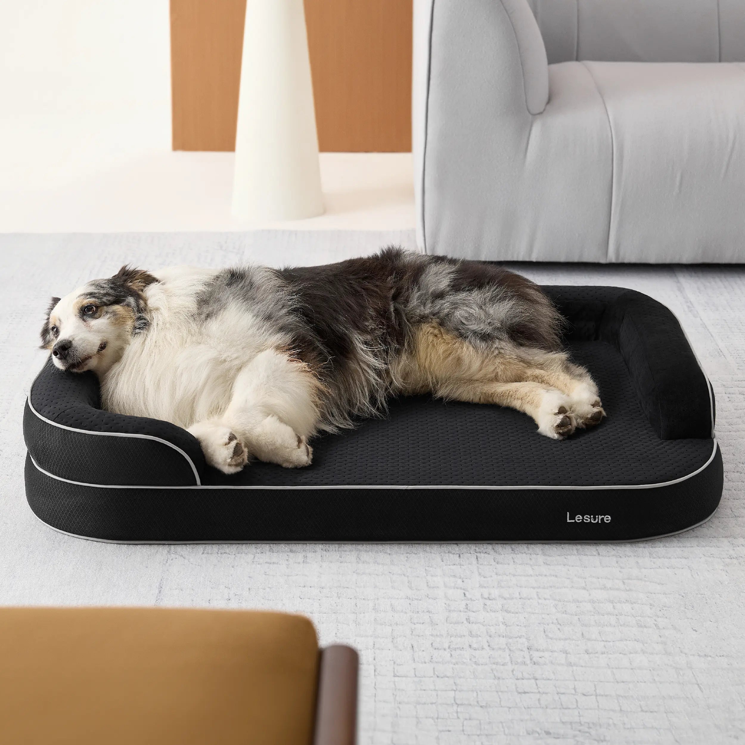 Lesure Realortho Dog Bed- Orthopedic Support Joint Protection for Large & Senior Dogs,Premium Memory Foam Orthopedic Bed for Senior Joint Support with Waterproof Washable Cover, Comfort Couch Sofa for Deep Sleep